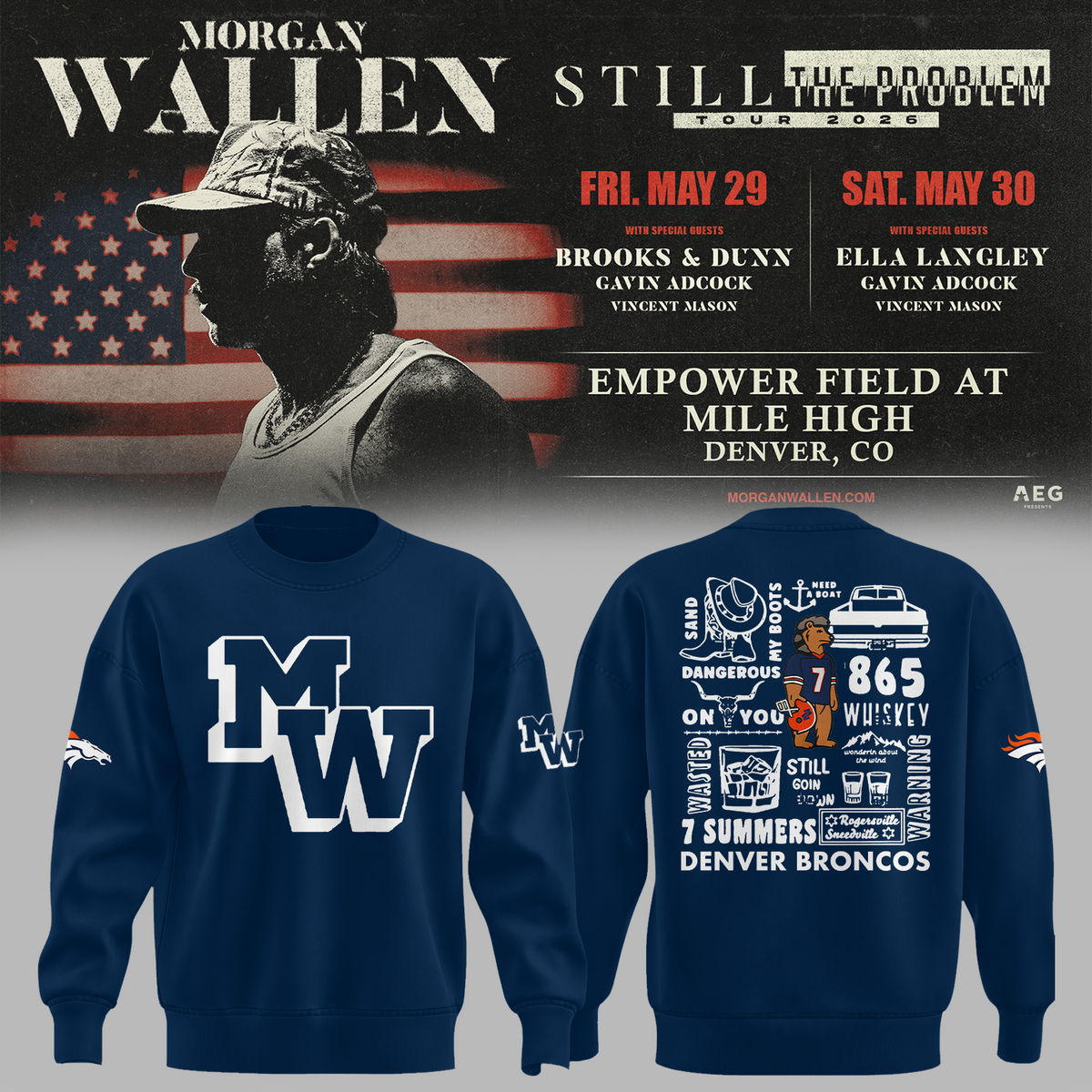 Limited Edition MWallen x Denver Broncos Sweater 2026