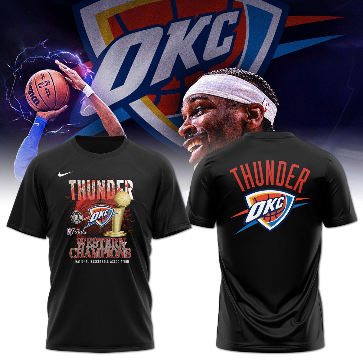 Oklahoma City Thunder 2025 Western Conference Champions Locker Room T-Shirt