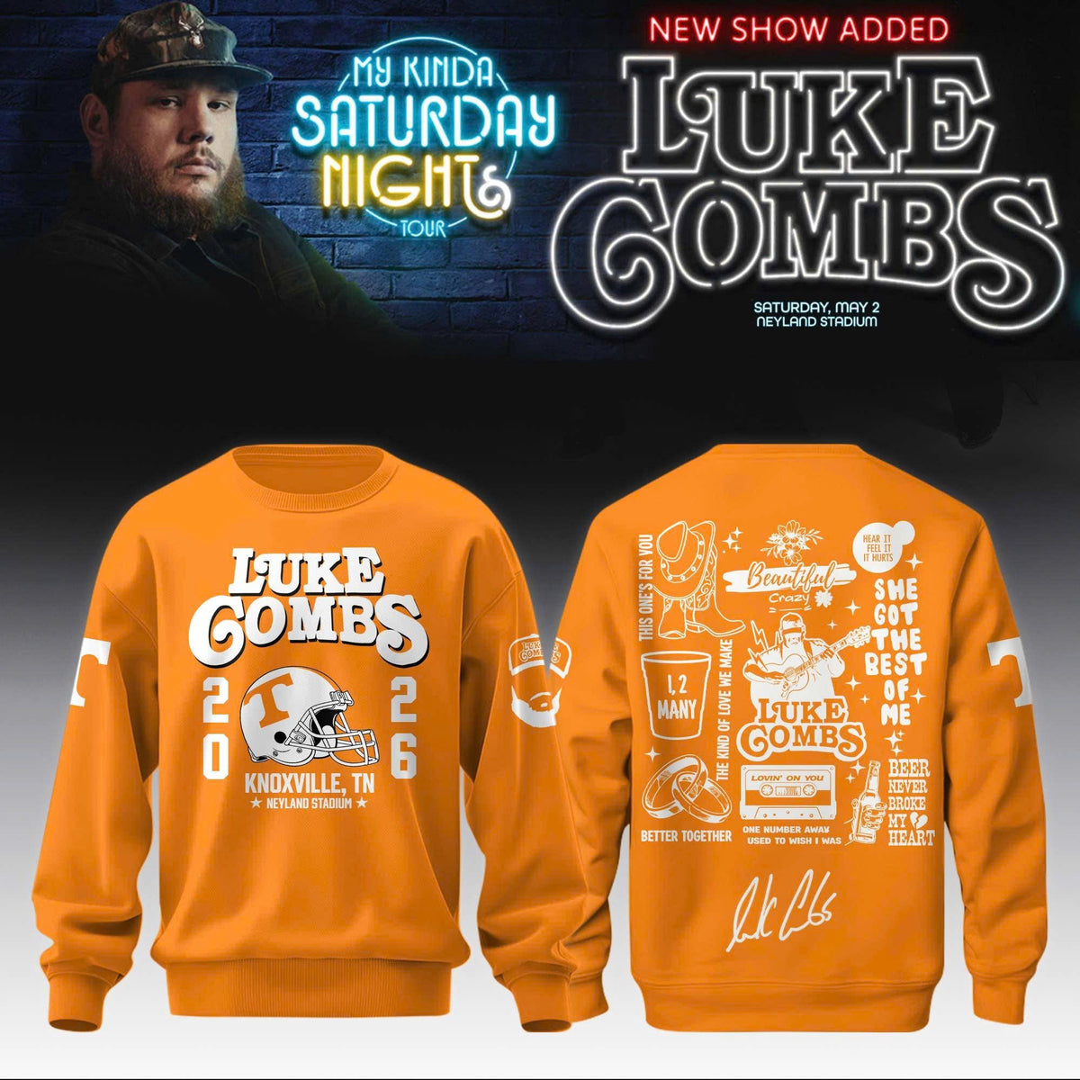 VOLS x LC My Kinda Saturday Night Tour 2026 Limited Editions Sweatshirt